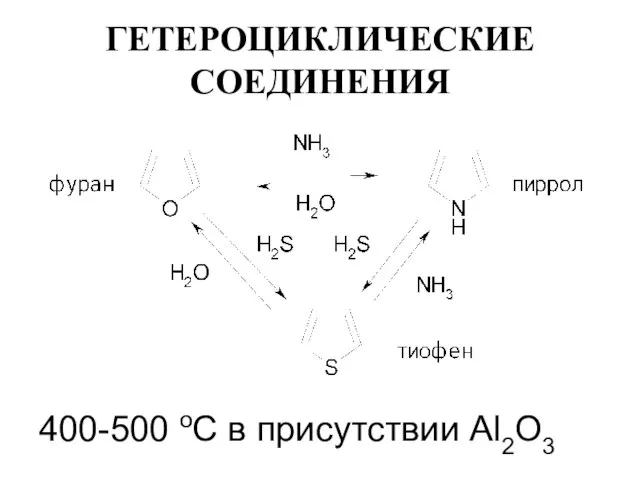 ГЕТЕРОЦИКЛИЧЕСКИЕ СОЕДИНЕНИЯ 400-500 оС в присутствии Al2O3