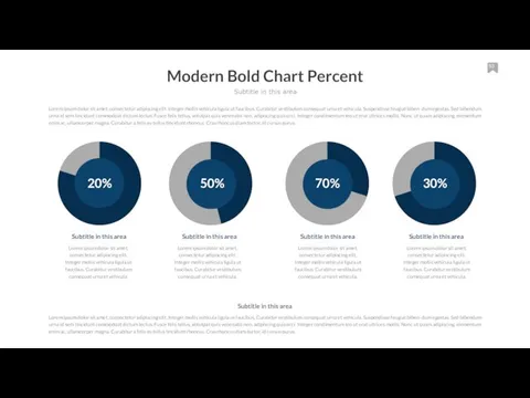 Modern Bold Chart Percent Subtitle in this area Lorem ipsum dolor sit