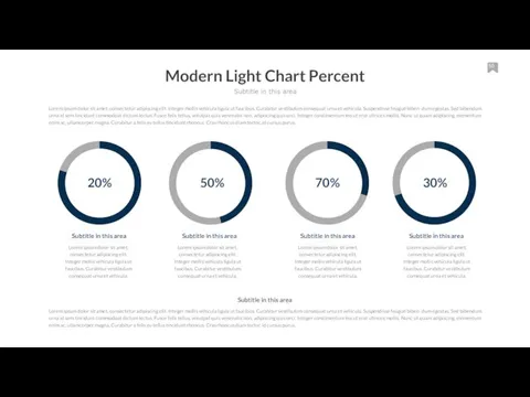 Modern Light Chart Percent Subtitle in this area Lorem ipsum dolor sit