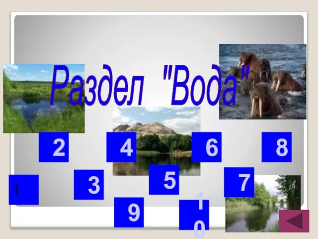 Раздел "Вода" 1 2 3 4 5 6 7 8 9 10