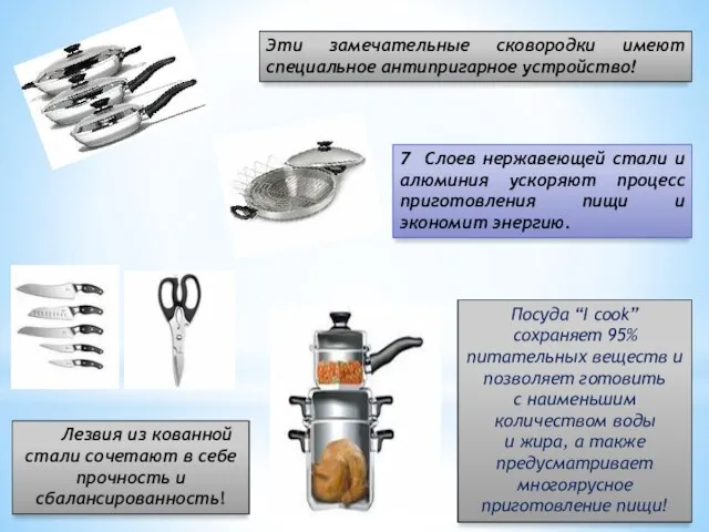 Эти замечательные сковородки имеют специальное антипригарное устройство! 7 Слоев нержавеющей стали и