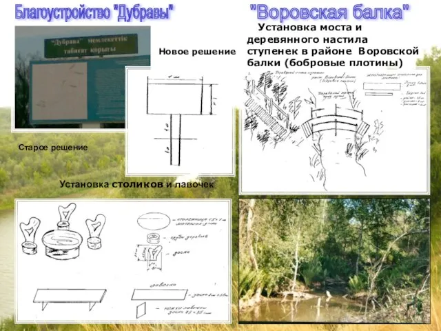 Установка моста и деревянного настила ступенек в районе Воровской балки (бобровые плотины)