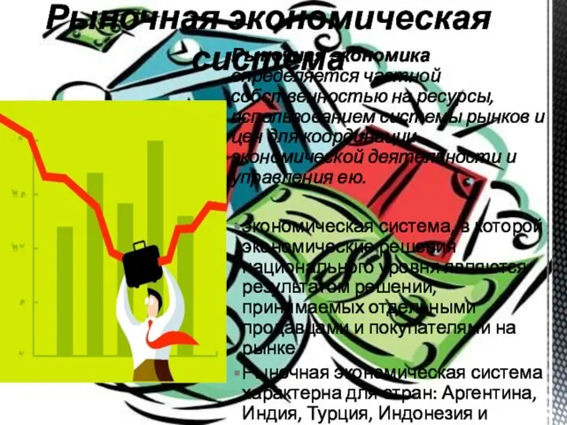 Рыночная экономика определяется частной собственностью на ресурсы, использованием системы рынков и цен