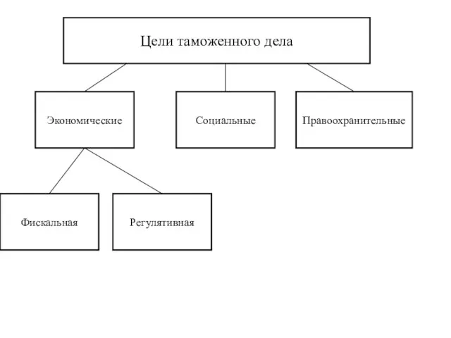 Социальные Экономические Правоохранительные Регулятивная Фискальная Цели таможенного дела