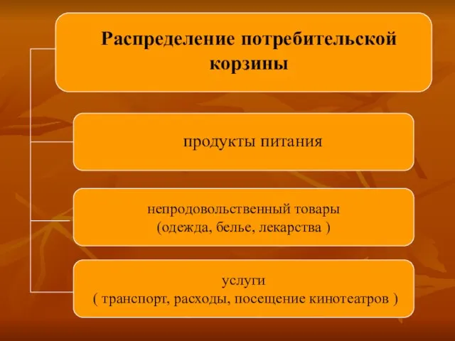 непродовольственный товары (одежда, белье, лекарства ) услуги ( транспорт, расходы, посещение кинотеатров