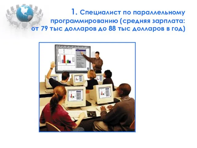 1. Специалист по параллельному программированию (средняя зарплата: от 79 тыс долларов до