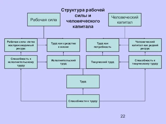 Человеческий капитал как редкий ресурс Труд как потребность Труд как средство к