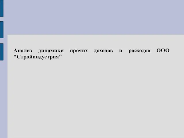 Анализ динамики прочих доходов и расходов ООО "Стройиндустрия"