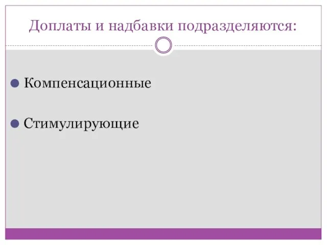 Доплаты и надбавки подразделяются: Компенсационные Стимулирующие