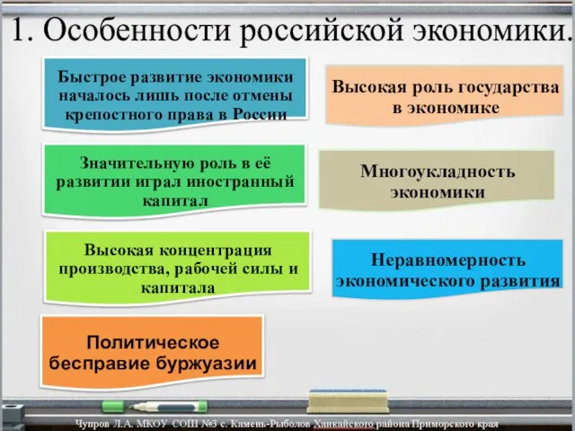 1. Особенности российской экономики.