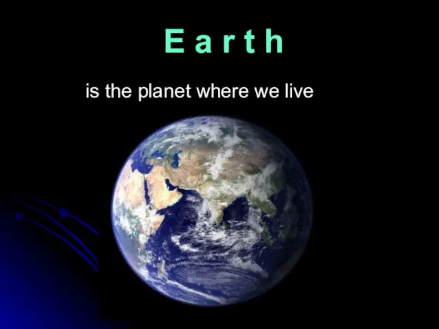 E a r t h is the planet where we live