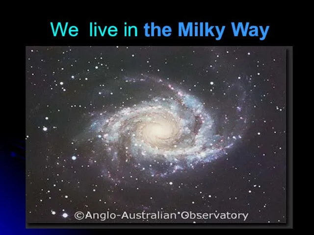 We live in the Milky Way