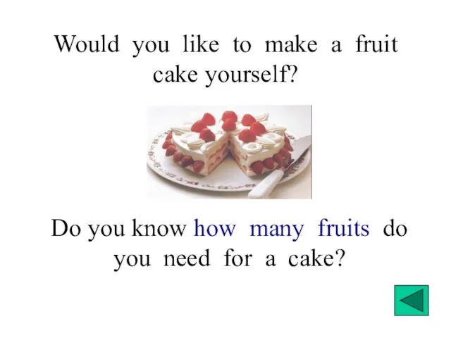 Would you like to make a fruit cake yourself? Do you know