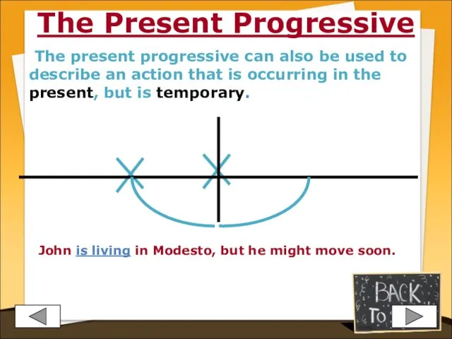 The Present Progressive The present progressive can also be used to describe