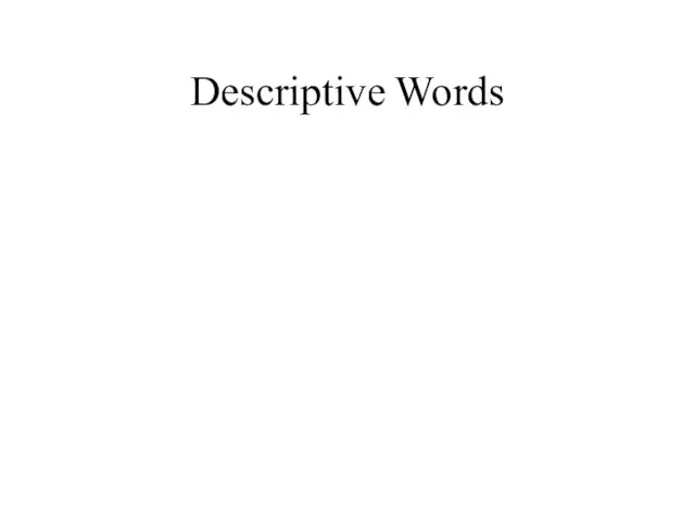 Descriptive Words