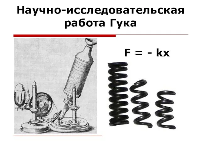 Научно-исследовательская работа Гука F = - kx