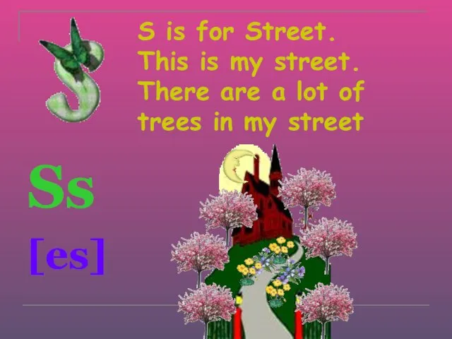 S is for Street. This is my street. There are a lot