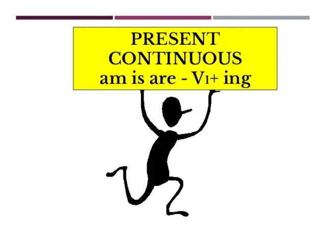 PRESENT CONTINUOUS am is are - V1+ ing