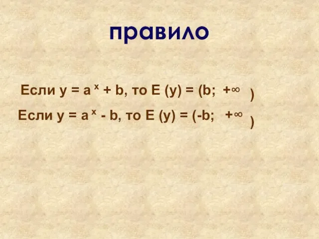 Если у = а x + b, то Е (у) = (b;