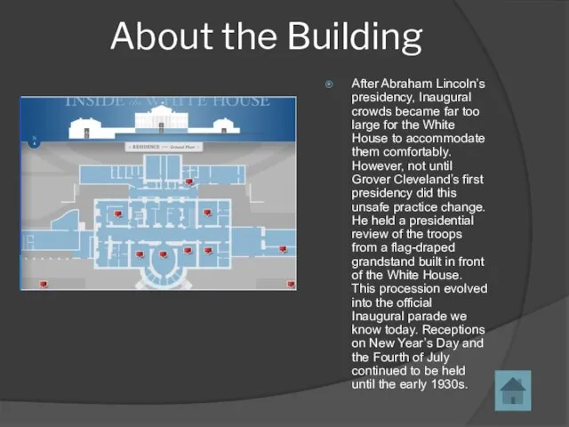 About the Building After Abraham Lincoln’s presidency, Inaugural crowds became far too