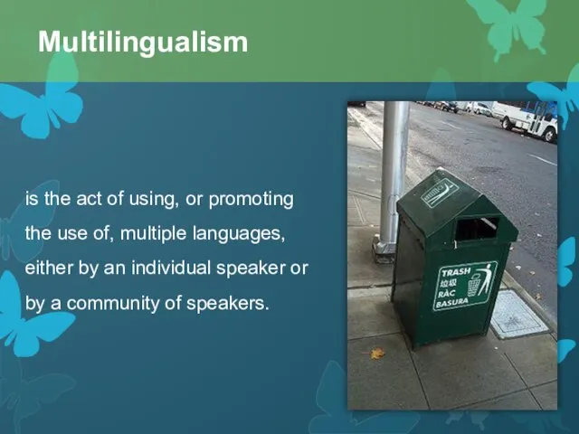 is the act of using, or promoting the use of, multiple languages,