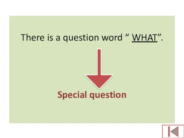There is a question word “ WHAT”. Special question