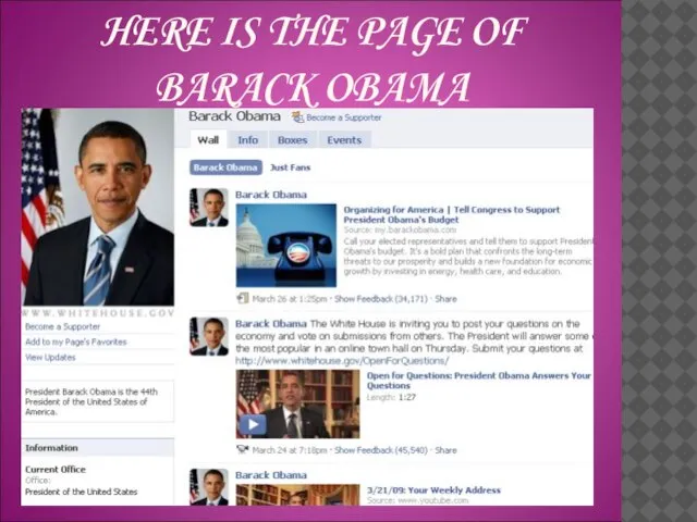 HERE IS THE PAGE OF BARACK OBAMA