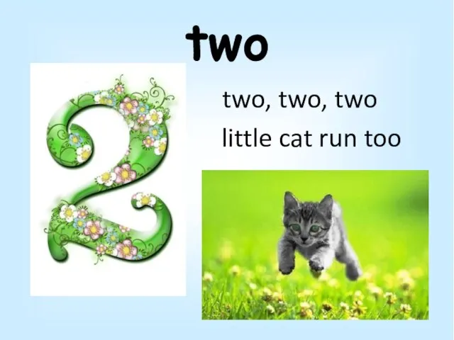 two two, two, two little cat run too
