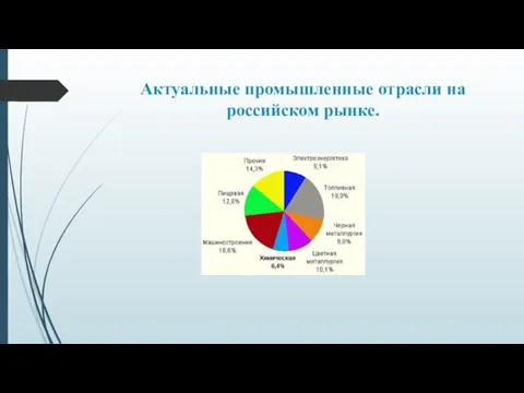 Актуальные промышленные отрасли на российском рынке.