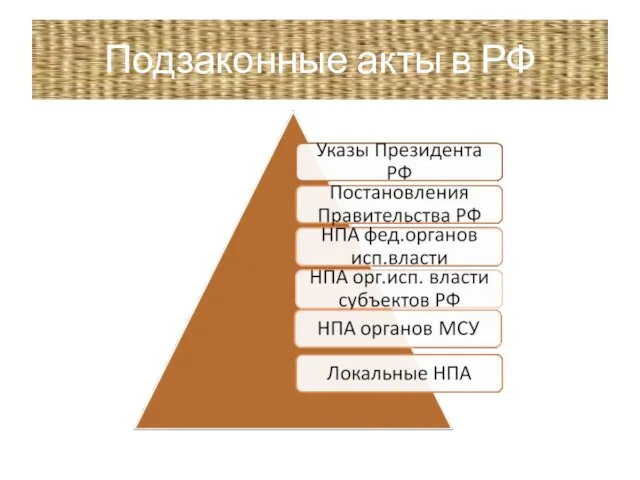 Подзаконные акты в РФ