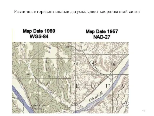 Различные горизонтальные датумы: сдвиг координатной сетки Трофимов М.Е.