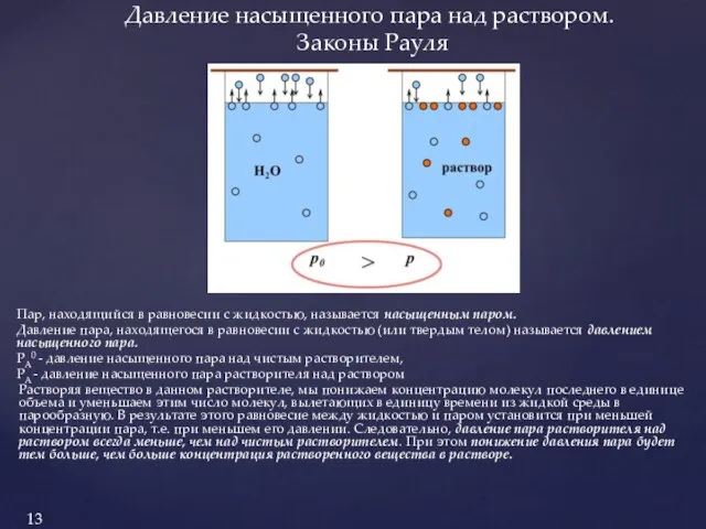 Пар, находящийся в равновесии с жидкостью, называется насыщенным паром. Давление пара, находящегося