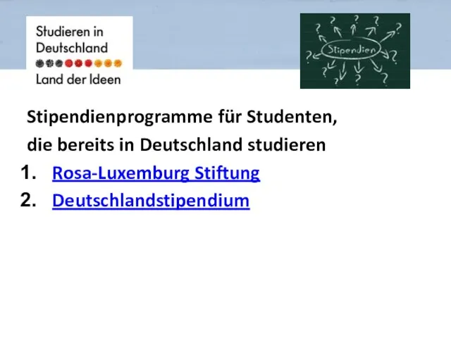 Stipendienprogramme für Studenten, die bereits in Deutschland studieren Rosa-Luxemburg Stiftung Deutschlandstipendium