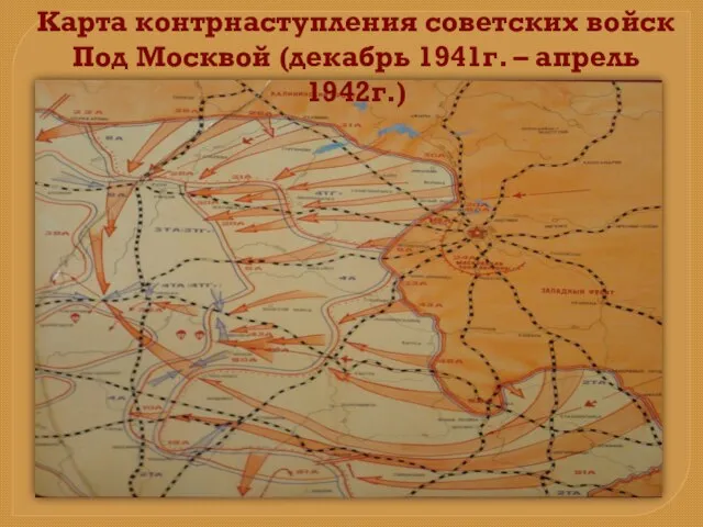 Карта контрнаступления советских войск Под Москвой (декабрь 1941г. – апрель 1942г.)