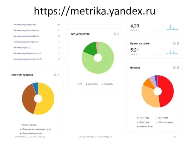 Лекция 1 (31.08.2015) Владимир Биктимеров https://metrika.yandex.ru