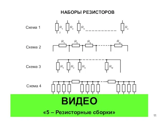 ВИДЕО «5 – Резисторные сборки»