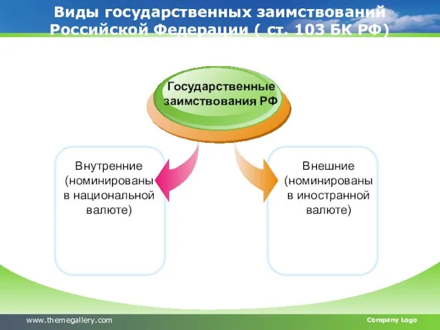 www.themegallery.com Company Logo Виды государственных заимствований Российской Федерации ( ст. 103 БК