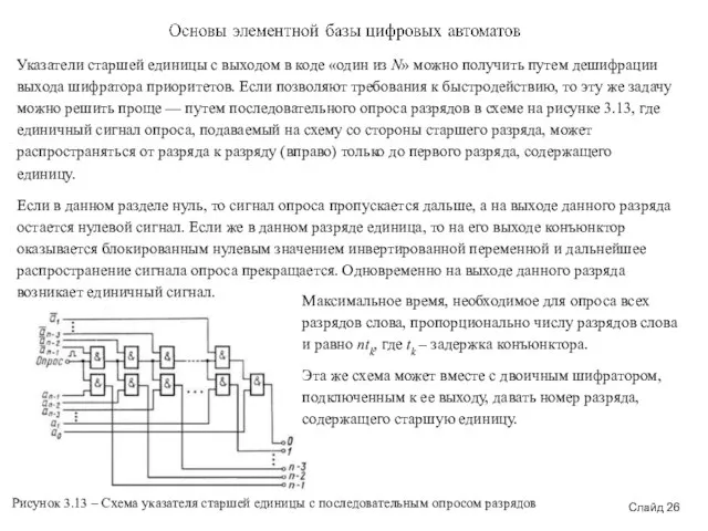 Слайд 26 Указатели старшей единицы с выходом в коде «один из N»