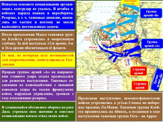 Попытка союзного командования органи-зовать контрудар не удалась. В штабах и войсках царила