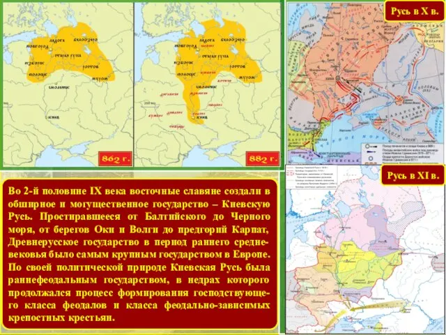 Во 2-й половине IX века восточные славяне создали в обширное и могущественное