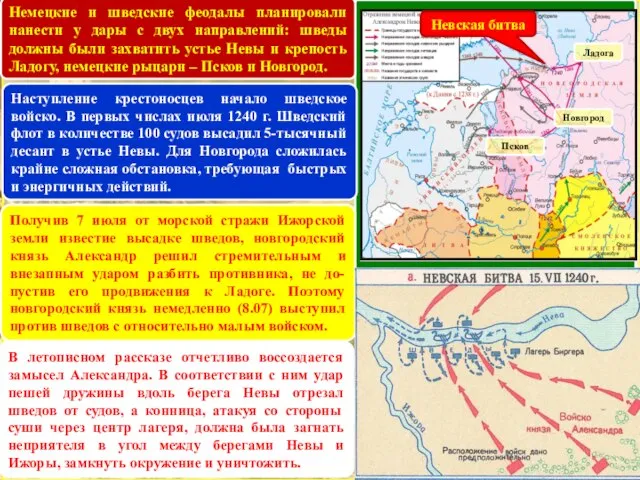 Немецкие и шведские феодалы планировали нанести у дары с двух направлений: шведы