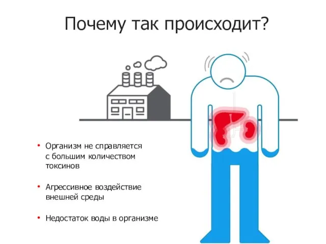 Почему так происходит? Организм не справляется с большим количеством токсинов Агрессивное воздействие