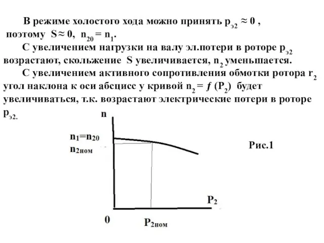 В режиме холостого хода можно принять рэ2 ≈ 0 , поэтому S