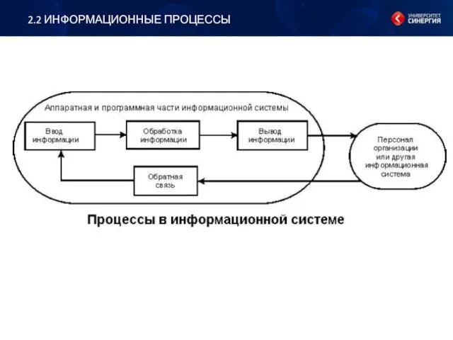 2.2 ИНФОРМАЦИОННЫЕ ПРОЦЕССЫ