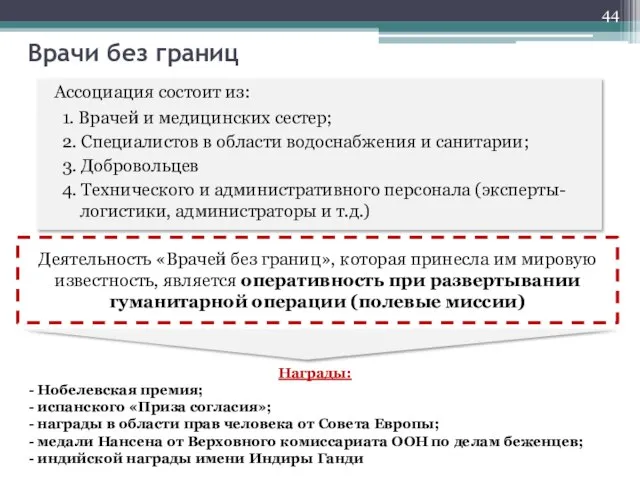 Ассоциация состоит из: 1. Врачей и медицинских сестер; 2. Специалистов в области