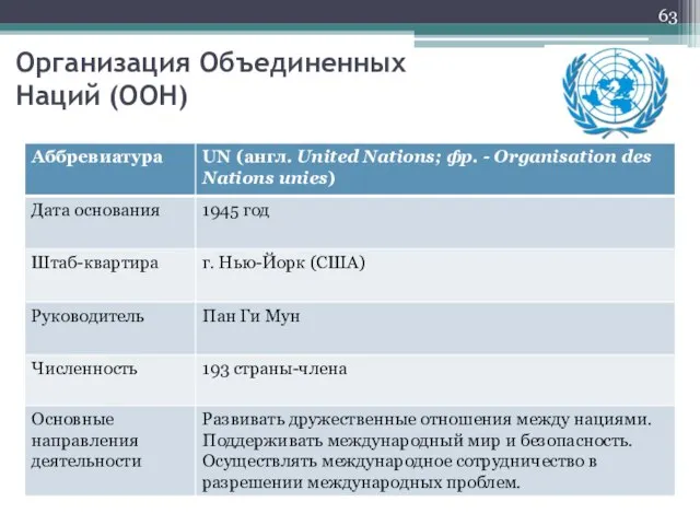 Организация Объединенных Наций (ООН)