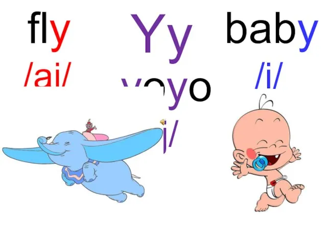 yoyo /j/ fly /ai/ Yy baby /i/