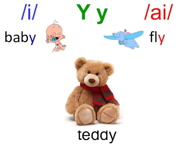 /i/ Y y /ai/ teddy fly baby