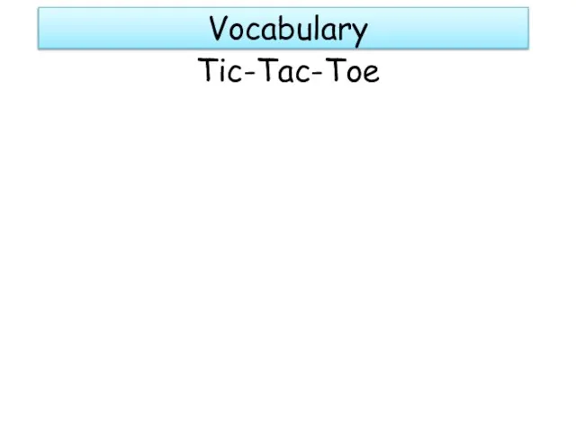 Vocabulary Tic-Tac-Toe