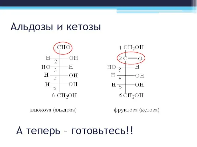 Альдозы и кетозы А теперь – готовьтесь!!